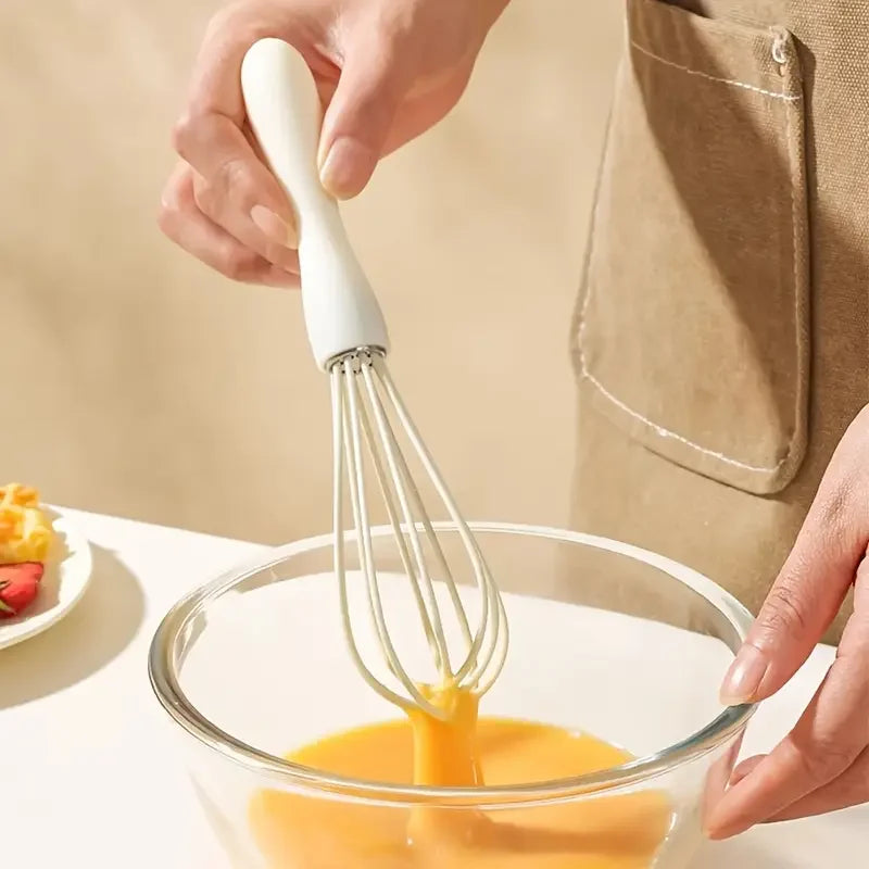 2'li Set Silikon Mutfak Çırpıcısı - Ergonomik Saplı Beyaz Çırpıcı Takımı - Selenica
