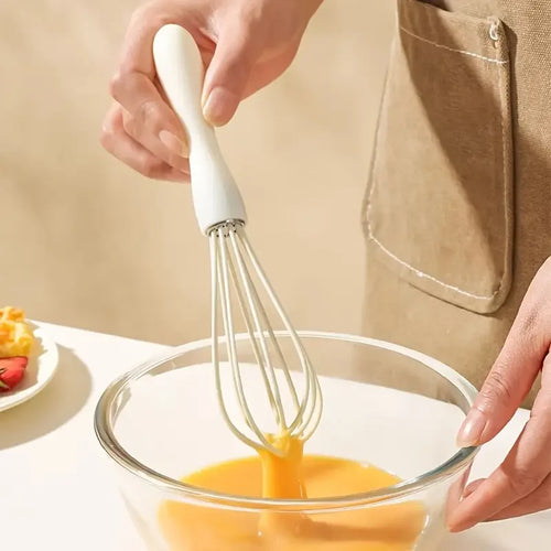 2'li Set Silikon Mutfak Çırpıcısı - Ergonomik Saplı Beyaz Çırpıcı Takımı - Selenica