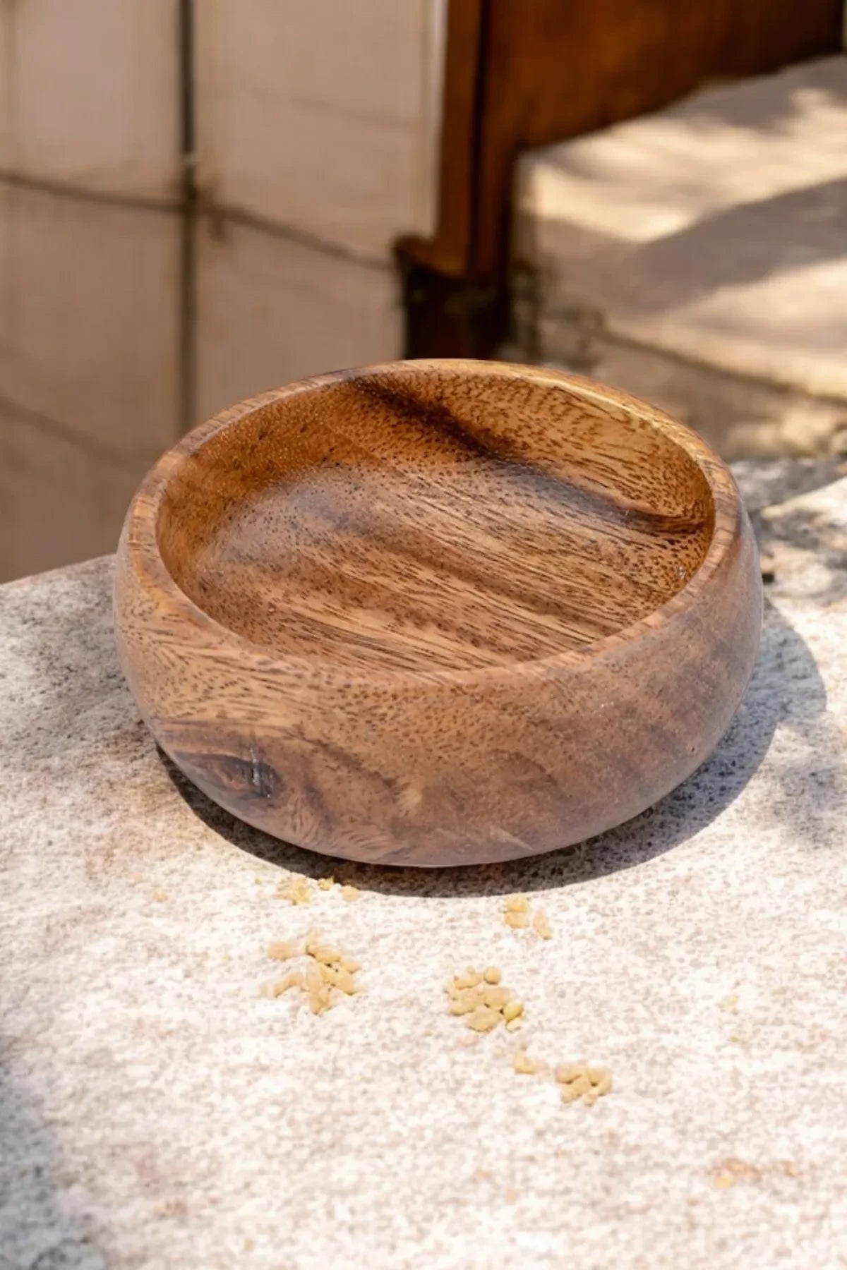 3'lü El Yapımı Akasya Çerezlik Seti (10 cm) | Doğal Ahşap Kase Takımı | Sunum Kasesi - Selenica