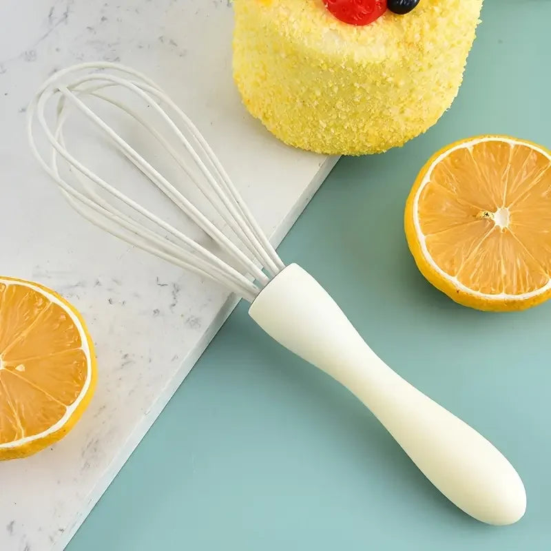2'li Set Silikon Mutfak Çırpıcısı - Ergonomik Saplı Beyaz Çırpıcı Takımı - Selenica