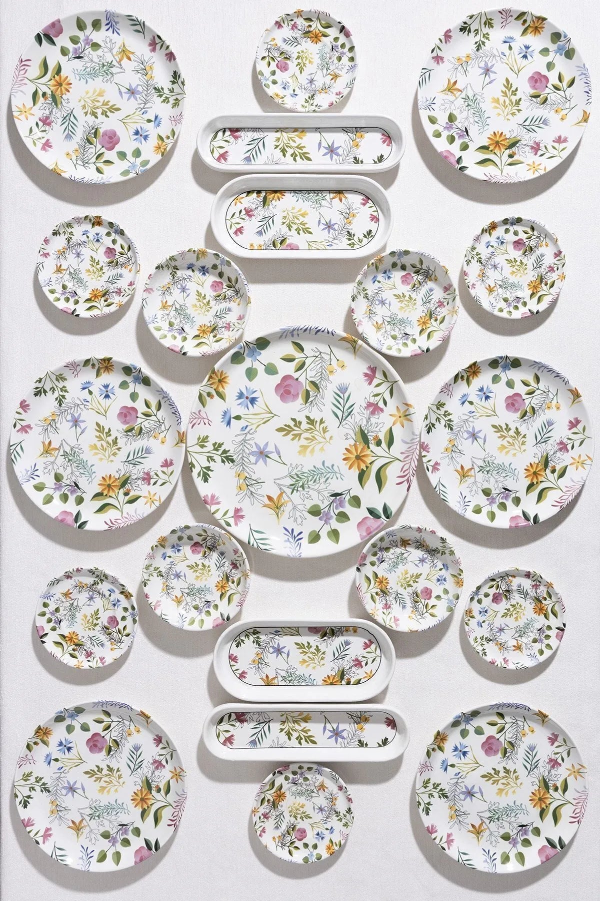 Flowers 6 Kişilik 21 Parça Çiçek Desenli Kahvaltı Takımı | Zarif Sofra Sunumu