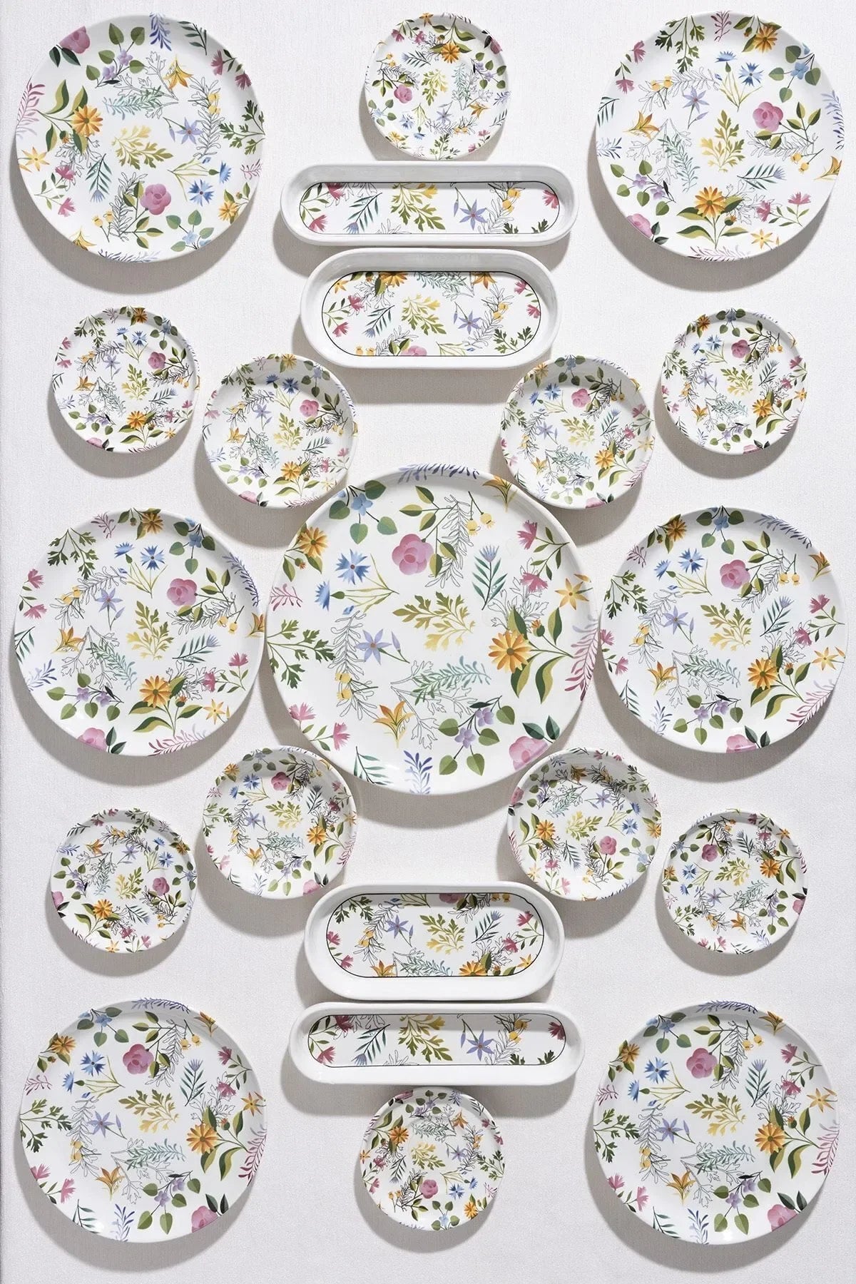 Flowers 6 Kişilik 21 Parça Çiçek Desenli Kahvaltı Takımı | Zarif Sofra Sunumu - Selenica
