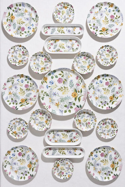 Flowers 6 Kişilik 21 Parça Çiçek Desenli Kahvaltı Takımı | Zarif Sofra Sunumu