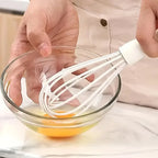 2'li Set Silikon Mutfak Çırpıcısı - Ergonomik Saplı Beyaz Çırpıcı Takımı - Selenica